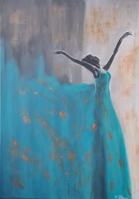 Lady in blue 50 x 70 cm